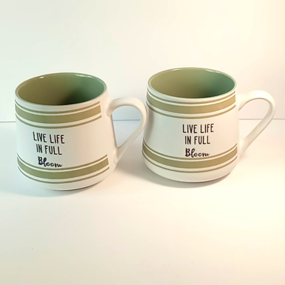 Ceramic Mug Set Live Life in Full Bloom
